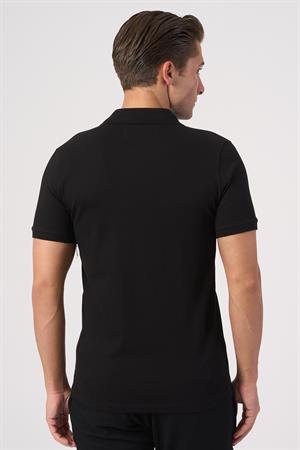 WHİTE STONE  2025-Y  2570-Y POLA YAKA TSHIRT    SİYAH