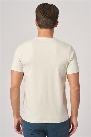 WHİTE STONE  2025-Y  2576  BİSİKLET YAKA TSHIRT    FİL DİŞİ