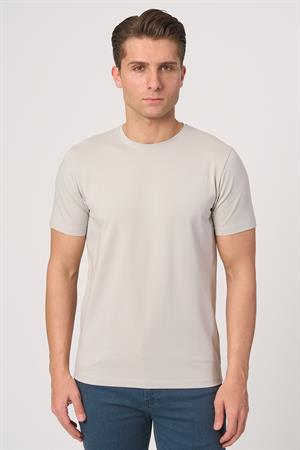 WHİTE STONE  2025-Y  2576  BİSİKLET YAKA TSHIRT    GÜMÜŞ