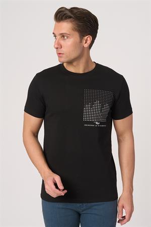 WHİTE STONE  2025-Y  3076  BİSİKLET YAKA TSHIRT    SİYAH