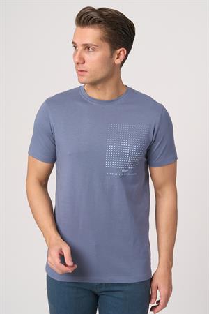 WHİTE STONE  2025-Y  3076  BİSİKLET YAKA TSHIRT    İNDİGO