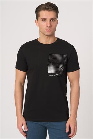 WHİTE STONE  2025-Y  3076  BİSİKLET YAKA TSHIRT    SİYAH