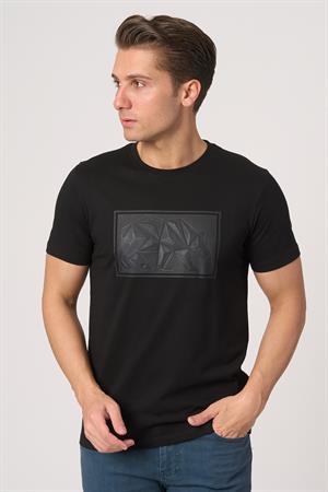 WHİTE STONE  2025-Y  3115  BİSİKLET YAKA TSHIRT    SİYAH