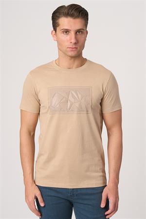 WHİTE STONE  2025-Y  3115  BİSİKLET YAKA TSHIRT    Taba