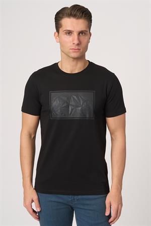 WHİTE STONE  2025-Y  3115  BİSİKLET YAKA TSHIRT    SİYAH