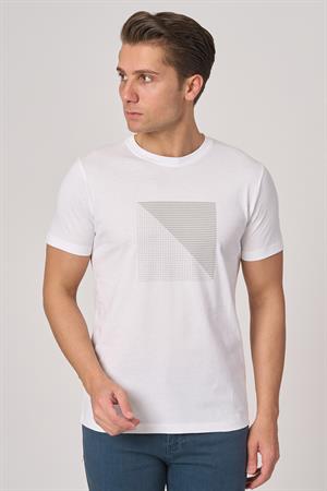 WHİTE STONE  2025-Y  3117  BİSİKLET YAKA TSHIRT    BEYAZ