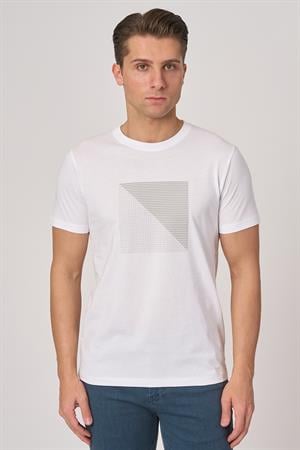 WHİTE STONE  2025-Y  3117  BİSİKLET YAKA TSHIRT    BEYAZ