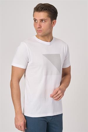 WHİTE STONE  2025-Y  3117  BİSİKLET YAKA TSHIRT    BEYAZ