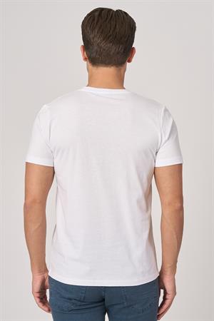 WHİTE STONE  2025-Y  3117  BİSİKLET YAKA TSHIRT    BEYAZ