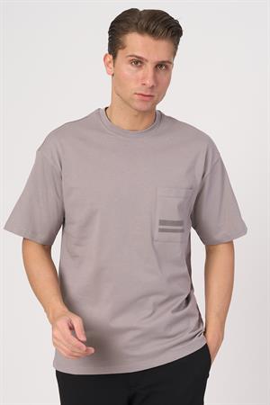 WHİTE STONE  2025-Y  3138  BİSİKLET YAKA TSHIRT    GRİ
