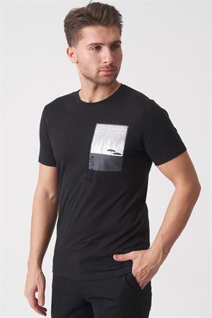 White Stone Brasília 3148 Slim Fit Pamuklu Likralı Bisiklet Yaka T-Shirt  Siyah