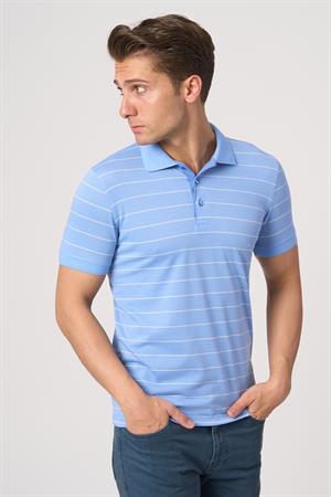 WHİTE STONE  2025-Y  3149-Y  POLA YAKA TSHIRT    MAVİ