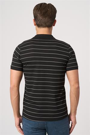 WHİTE STONE  2025-Y  3149-Y  POLA YAKA TSHIRT    SİYAH