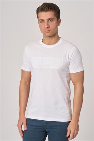 WHİTE STONE  2025-Y  3193  BİSİKLET YAKA TSHIRT    BEYAZ