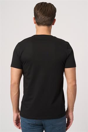 WHİTE STONE  2025-Y  3193  BİSİKLET YAKA TSHIRT    SİYAH