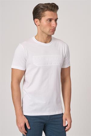 WHİTE STONE  2025-Y  3193  BİSİKLET YAKA TSHIRT    BEYAZ