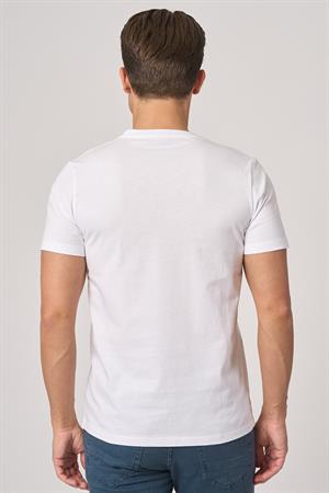 WHİTE STONE  2025-Y  3193  BİSİKLET YAKA TSHIRT    BEYAZ