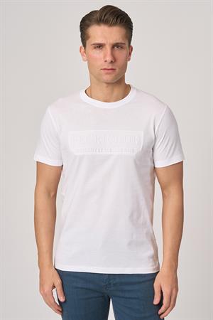 WHİTE STONE  2025-Y  3193  BİSİKLET YAKA TSHIRT    BEYAZ