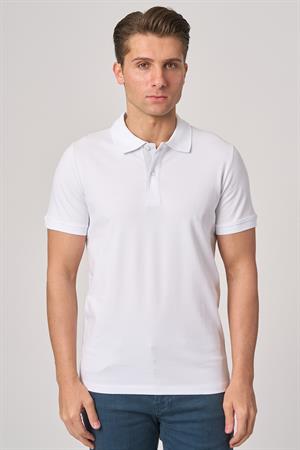 WHİTE STONE  2025-Y  3225-Y POLA YAKA TSHIRT    BEYAZ