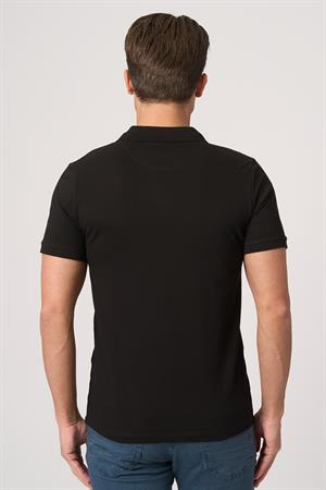 WHİTE STONE  2025-Y  3225-Y POLA YAKA TSHIRT    SİYAH