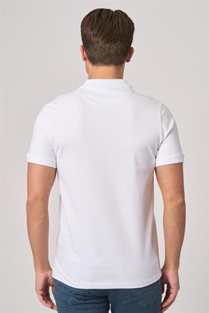 WHİTE STONE  2025-Y  3225-Y POLA YAKA TSHIRT    BEYAZ