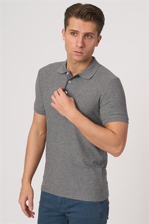 WHİTE STONE  2025-Y  3226-Y  POLA YAKA TSHIRT    ANTRASİT