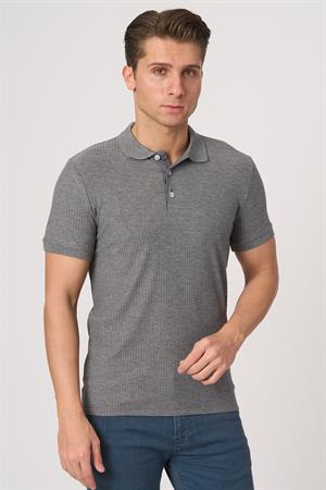 WHİTE STONE  2025-Y  3226-Y  POLA YAKA TSHIRT    ANTRASİT