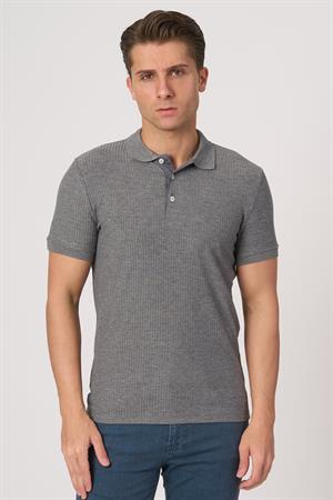 WHİTE STONE  2025-Y  3226-Y  POLA YAKA TSHIRT    ANTRASİT