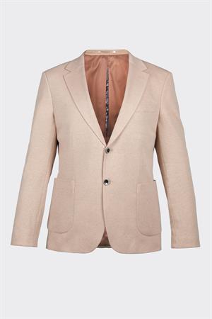 Bej Casual Slim Fit Bi-Stretch Ceket