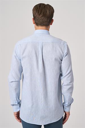 WHİTE STONE  2025-Y  G2532 KETEN GÖMLEK    MAVİ