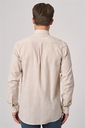 WHİTE STONE  2025-Y  G2532 KETEN GÖMLEK    BEJ