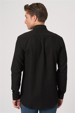 WHİTE STONE  2025-Y  G2532 KETEN GÖMLEK    SİYAH