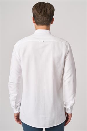 WHİTE STONE  2025-Y  G2533 GOFRE GÖMLEK    BEYAZ