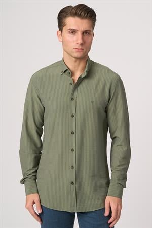 WHİTE STONE  2025-Y  G2533 GOFRE GÖMLEK    HAKİ