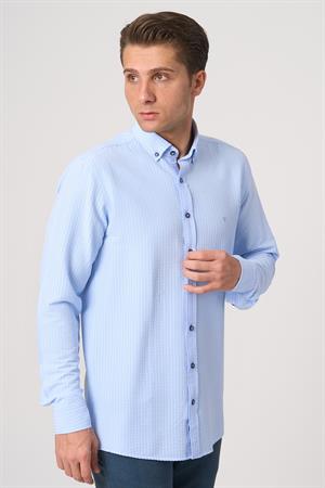 WHİTE STONE  2025-Y  G2533 GOFRE GÖMLEK    MAVİ