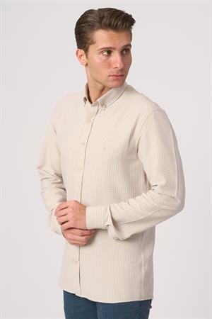 WHİTE STONE  2025-Y  G2533 GOFRE GÖMLEK    BEJ