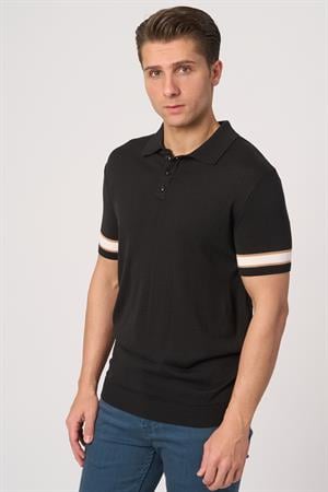 WHİTE STONE  2025-Y  LM1  P.YAKA DÜĞMELİ  TSHIRT    SİYAH