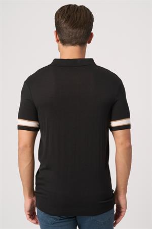 WHİTE STONE  2025-Y  LM1  P.YAKA DÜĞMELİ  TSHIRT    SİYAH