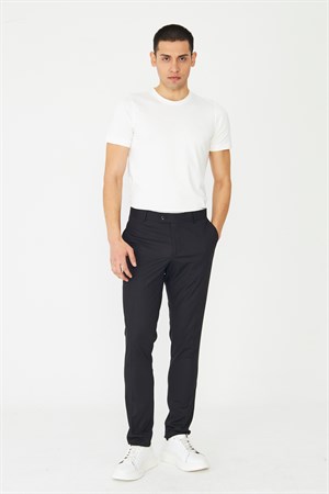 Siyah Modern Kesim Kumaş Pantolon