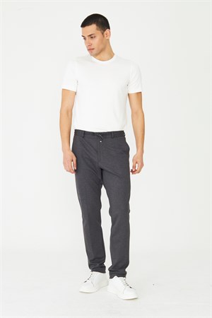 Antrasit Bağcıklı Rahat Kesim Jogger Pantolon