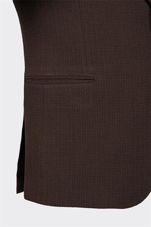 Kahverengi Kapak Cepli Smart Casual Ceket