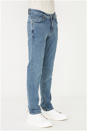Mavi Düz Kesim Modern Jean Pantolon
