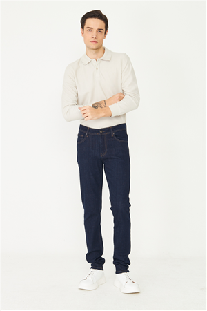 Lacivert Klasik Denim Erkek Jean Pantolon