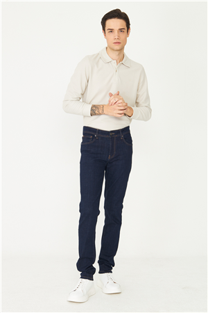 Lacivert Klasik Denim Erkek Jean Pantolon