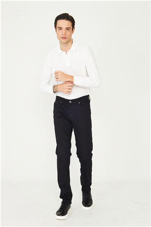 Siyah Düz Kesim Modern Günlük Jean Pantolon