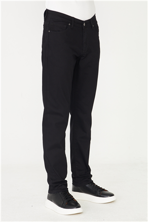 Siyah Düz Kesim Modern Günlük Jean Pantolon