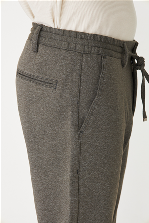Haki Bağcıklı Rahat Kesim Jogger Pantolon