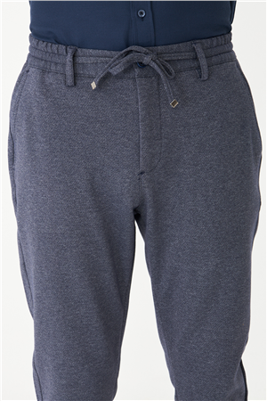 Lacivert Bağcıklı Rahat Kesim Jogger Pantolon