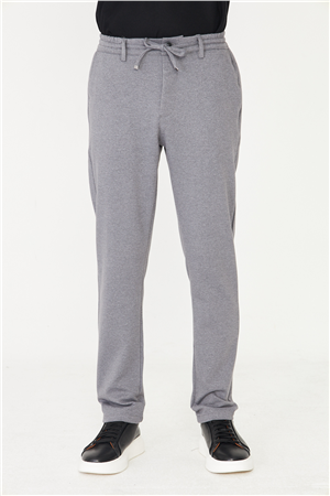 Gri Bağcıklı Rahat Kesim Jogger Pantolon