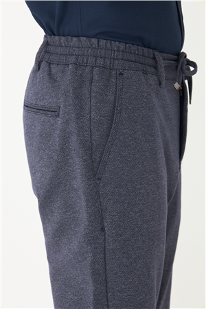 Lacivert Bağcıklı Rahat Kesim Jogger Pantolon